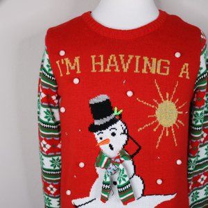 No Boundaries Women's Ugly Christmas Sweater * XL (19) * Good * Snowman * Red
